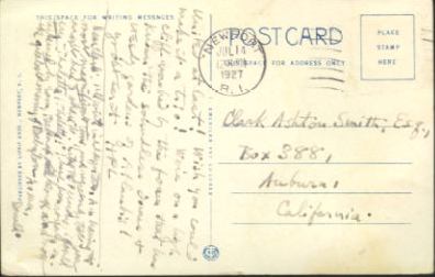Postcard To Clark Ashton Smith